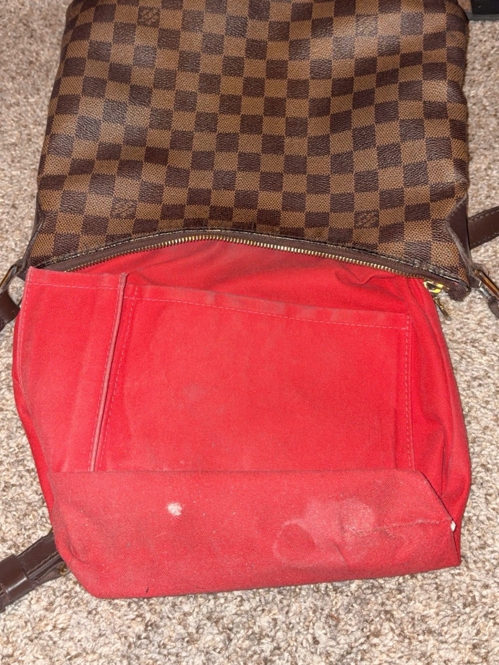 Louis Vuitton Damier Ebene Checker Shoulder Bag in Brown - Picture 3 of 7